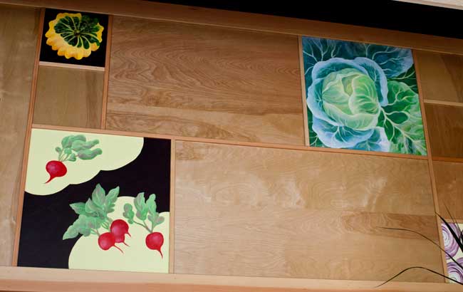 The art panels above Japhy's Dining Area